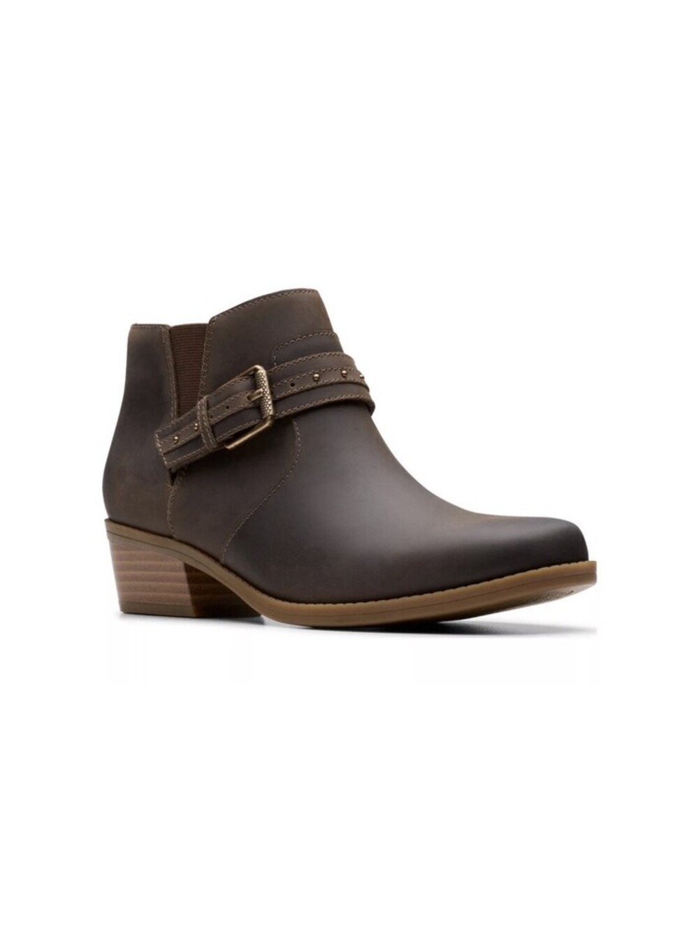 NIB Clarks Collection Size 8 Ankle Boots Danyelle Wish Taupe Oily Leather Free S